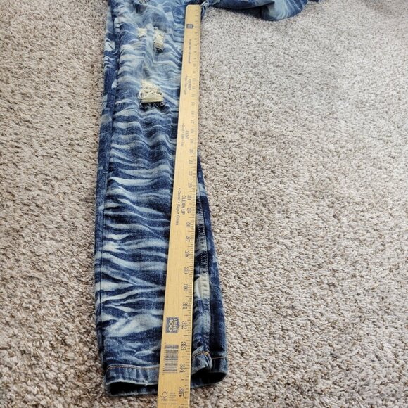 Evolution In Design Jeans Mens 34x32 Measures 34x34 Stacked Distressed - Picture 4 of 6